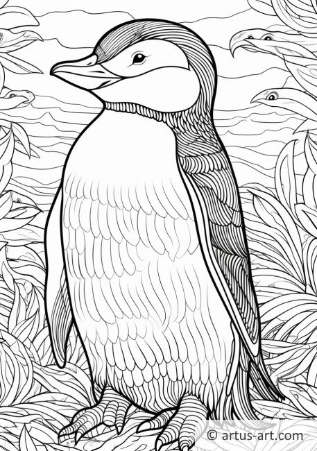 Página para colorir de pinguim